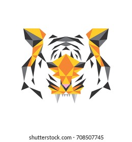 tiger face lowpoly logo