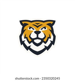 tiger face mascot line logo design
