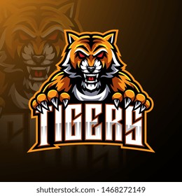 Tiger face mascot logo design