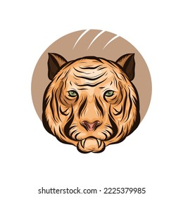 tiger face mascot logo design