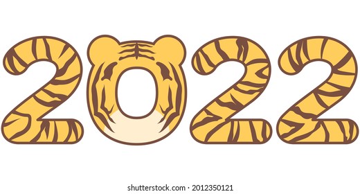Tiger face and tiger pattern 2022 (with line)