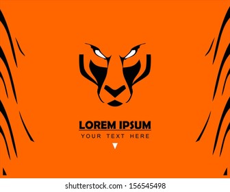 Tiger Face and pattern, combine with text