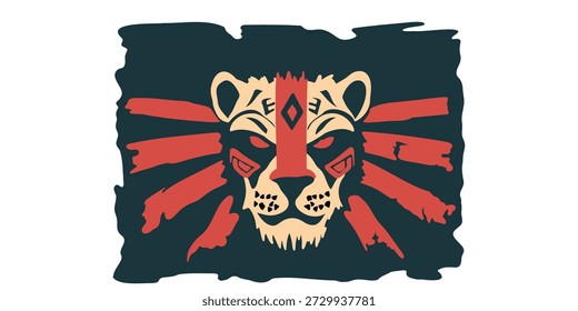 tiger face in pirate theme illustration