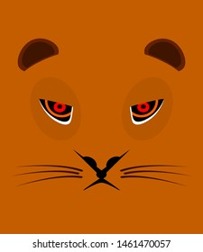 Tiger face portrait flat design vector illustration