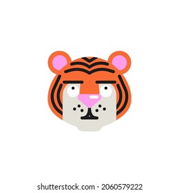 Tiger Face with Rolling Eyes flat icon, vector sign, tiger face emoticon colorful pictogram isolated on white. Symbol, logo illustration. Flat style design