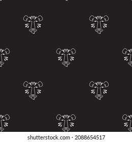 Tiger face seamless pattern. Background vector design. Paper, textile, wrapping paper, package,fabric, etc.