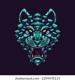 tiger face sketchy artwork design  illustration