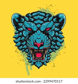tiger face sketchy artwork design  illustration