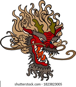 Tiger face sticker vector.Tiger head traditional tattoo.