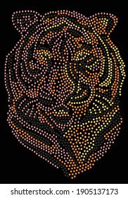 Diseño de estuche de cara de tigre para textiles