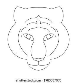Tiger face. Symbol of 2022. Vector illustration