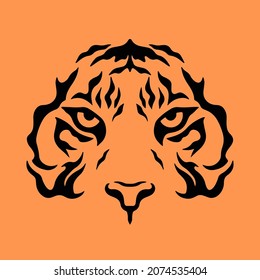 Tiger Face Symbol Logo. Animal Design Concept. Flat Vector Illustration