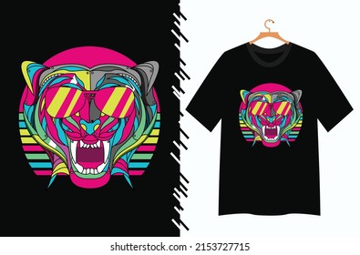 tiger face t shirt design