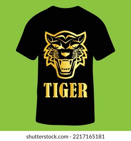 Tiger Face T-Shirt design for Men and Women, Vector Illustration.