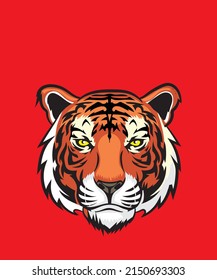 Tiger Face Vector Art Illustration