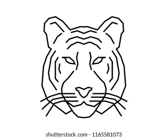 Tiger Face Vector Black and White