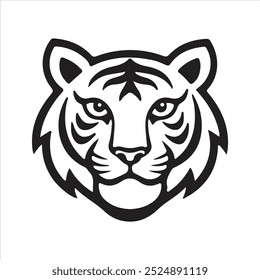 Cartoon de Ilustração de Vetor de Rosto de Tigre