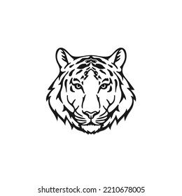 Tiger face vector illustration isolated on white background