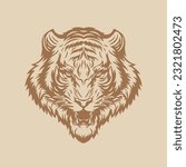 Tiger face vector illustration. Tiger print.