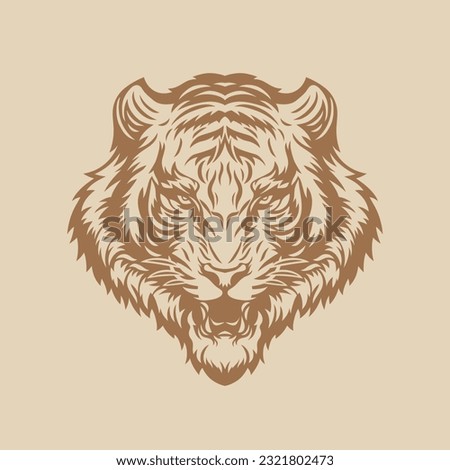 Tiger face vector illustration. Tiger print.