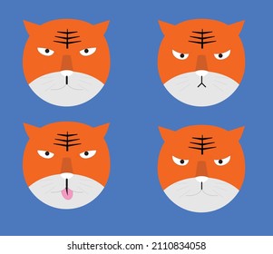 tiger face vector image with various poses