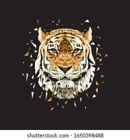 tiger face vector polygon art