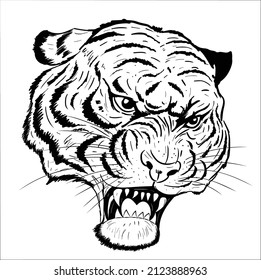 Tiger face vector silhouette illustrator 
