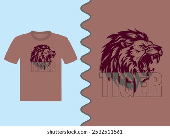 Tiger Face Vector T Shirt Design
