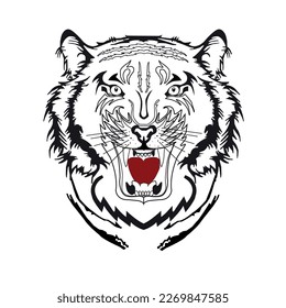 tiger face with white background