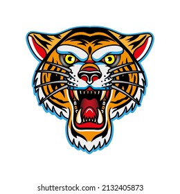 Tiger Face.Leopard Head Mascot. Vector Illustration.