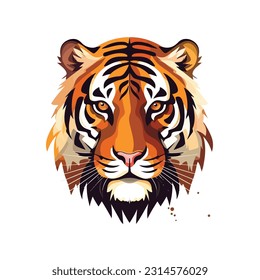 Tiger face,Vector illustration isolated on white background