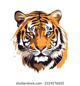 Tiger face,Vector illustration isolated on white background