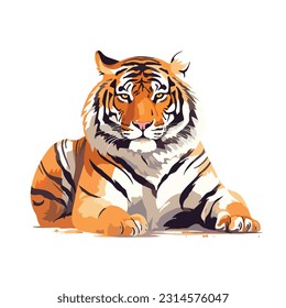 Tiger face,Vector illustration isolated on white background