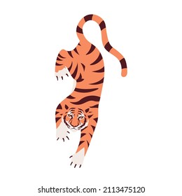 tiger feline animal icon flat