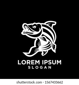 tiger fish logo icon design vector illustration
