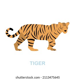 Tiger flat icon. Colored element sign from wild animals collection. Flat Tiger icon sign for web design, infographics and more.