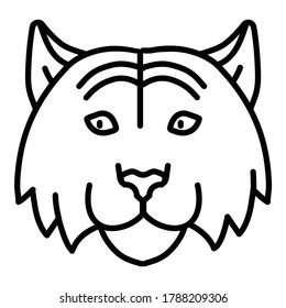 Tiger Flat Icon Isolated On White Background