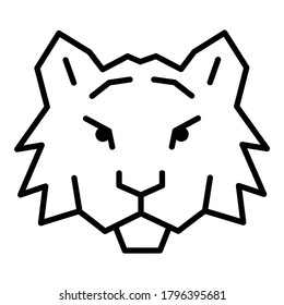 Tiger Flat Icon Isolated On White Background