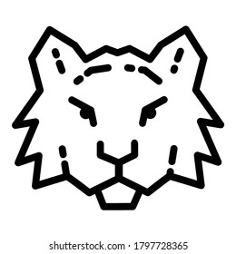 Tiger Flat Icon Isolated On White Background