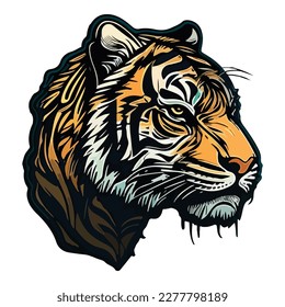 Tiger Flat Icon Isolated On White Background