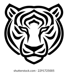 Tiger Flat Icon Isolated On White Background