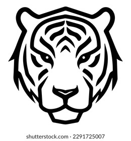 Tiger Flat Icon Isolated On White Background