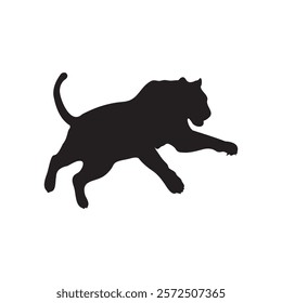 Tiger Flat Icon Silhouette Set Vector Clip Art illustration