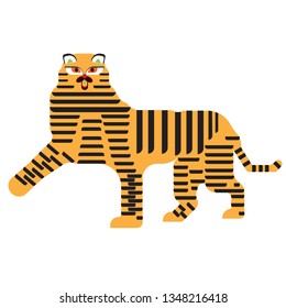 Tiger flat illustration on white