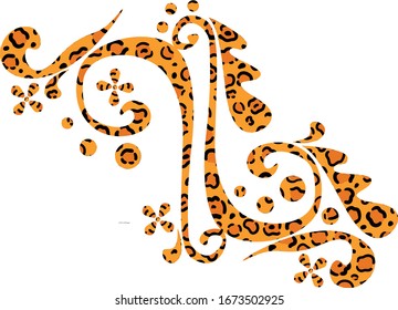 tiger flower pattern design ornament