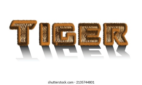 Tiger font, alphabet. For your creative collection of fun font, text, headlines in tiger year or animal concept