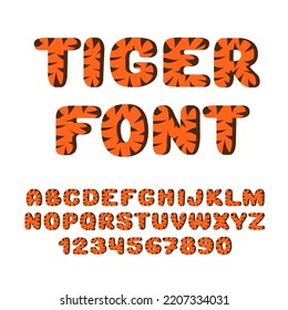 Tiger Font Animal Kids English Alphabet Stock Vector (Royalty Free ...