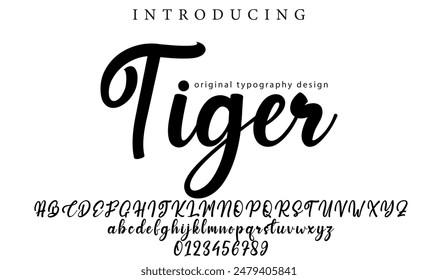Tiger Font Stylish brush painted an uppercase vector letters, alphabet, typeface