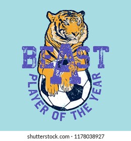 Tiger football graphic Print vector