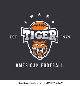 Tiger Football Mascot. American Style